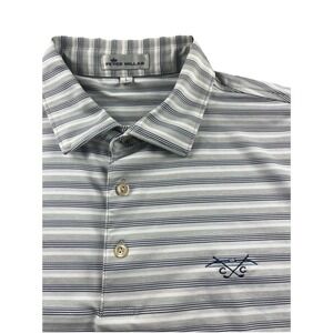Peter Millar Performance Golf Polo Striped Creek Club Reynolds Lake Men's Large